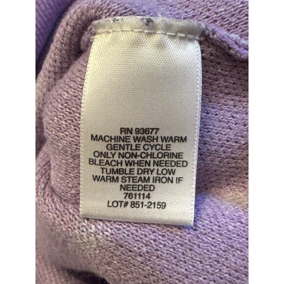 Liz Claiborne Sz XL Cotton Purple And Grey Polka Dot Preppy Old Money Academia - Picture 5 of 7